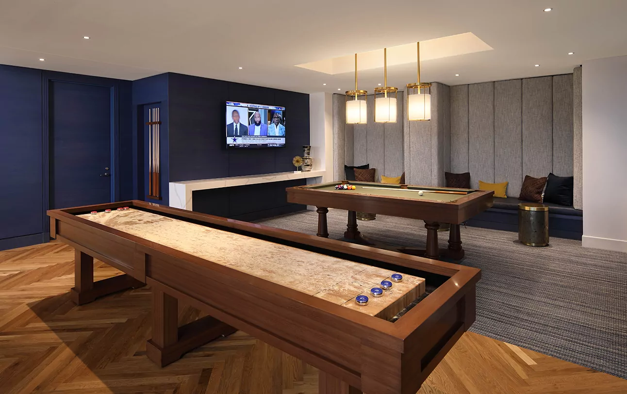 Shuffleboard and pool table